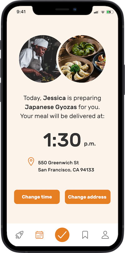 Iphone app
            Delivery screen